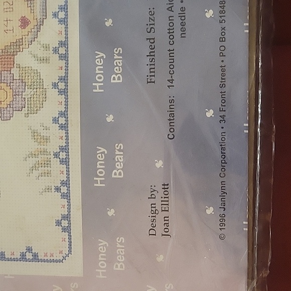 Janlynn Cross Stitch Kit Honey Bears Birth Anouncement, 15" X 12", #140-133 - Picture 2 of 5